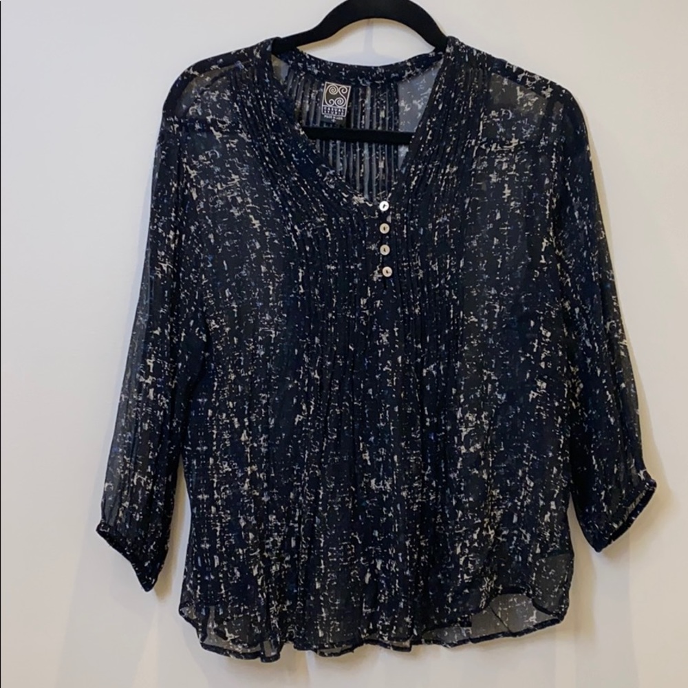 Nordstrom black button down blouse
